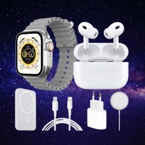 Ultra Smartwatch Unique Combo with Airpod- Powerbank- Phone Charger & Cable- Model X8