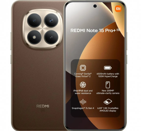 Xiaomi Redmi Note 15 Pro P 5g- 6.83″ 12gb Ram – 512gb Rom – 6500mah-Brown