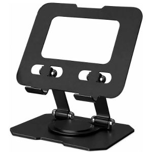 S955 Rotating 360° Desktop Aluminum Alloy Foldable Mobile Tablet/iPad & Phone Holder – Black